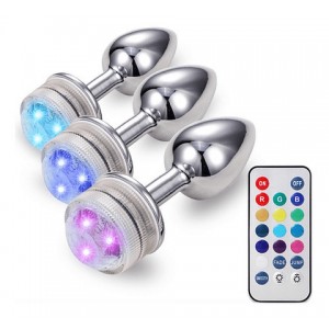 Plug Anal con Luces Led y Control